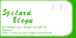 szilard blegu business card